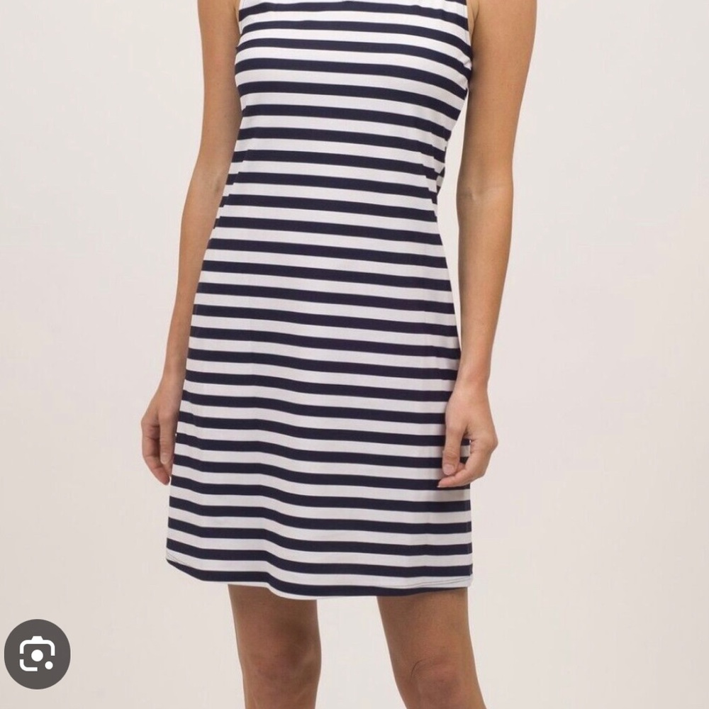 Jude Connally Striped Nautical Sleeveless Dress Navy and Cream Size XS